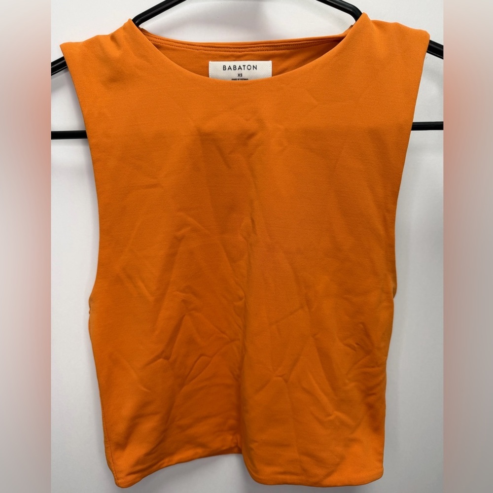 Babaton Aritzia Contour Crop Muscle Tank Top Size XS | Orange - Picture 2 of 5
